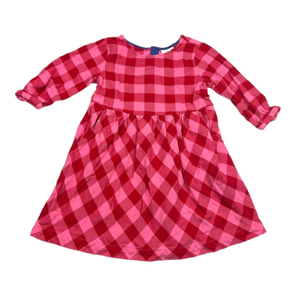 Hanna Andersson Red and Pink Plaid Kids Casual Dress